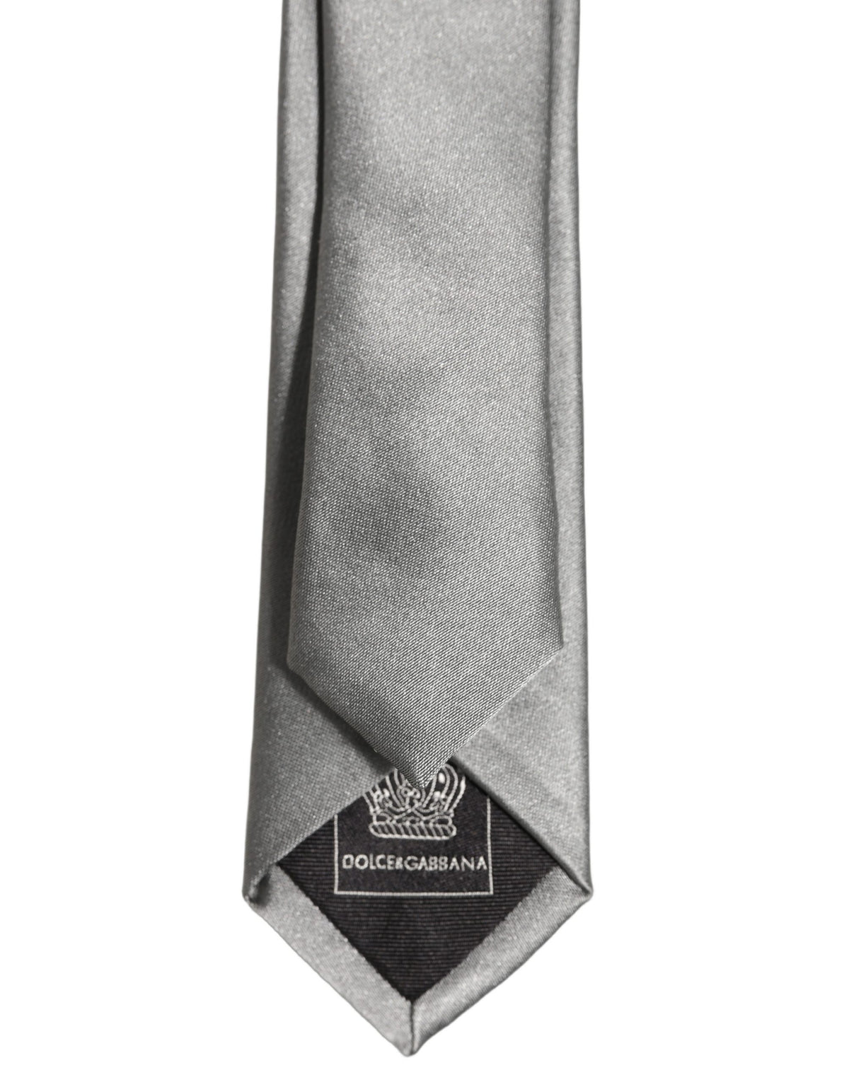 Dolce & Gabbana Gray Satin 100% Silk Adjustable Tied Men Necktie Tie
