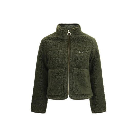 Overcoat by Barbour for women in metal polyester & sherpa bicolour & signature features an satoral silhouette, showcasing a sophisticated high-collar neckline and satoral pockets for a premium, timeless look.