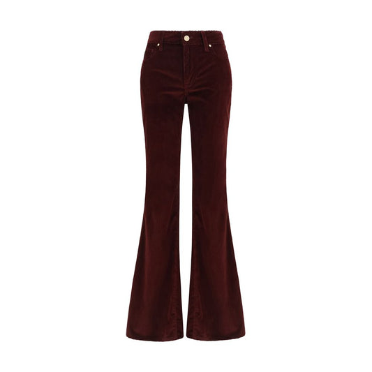 Jeans by Jacob Cohen for women in corduroy cotton denim & leather bordeaux features an sartorial flared, regular-fit & slim and long with a high rise cut for a sartorial finish.