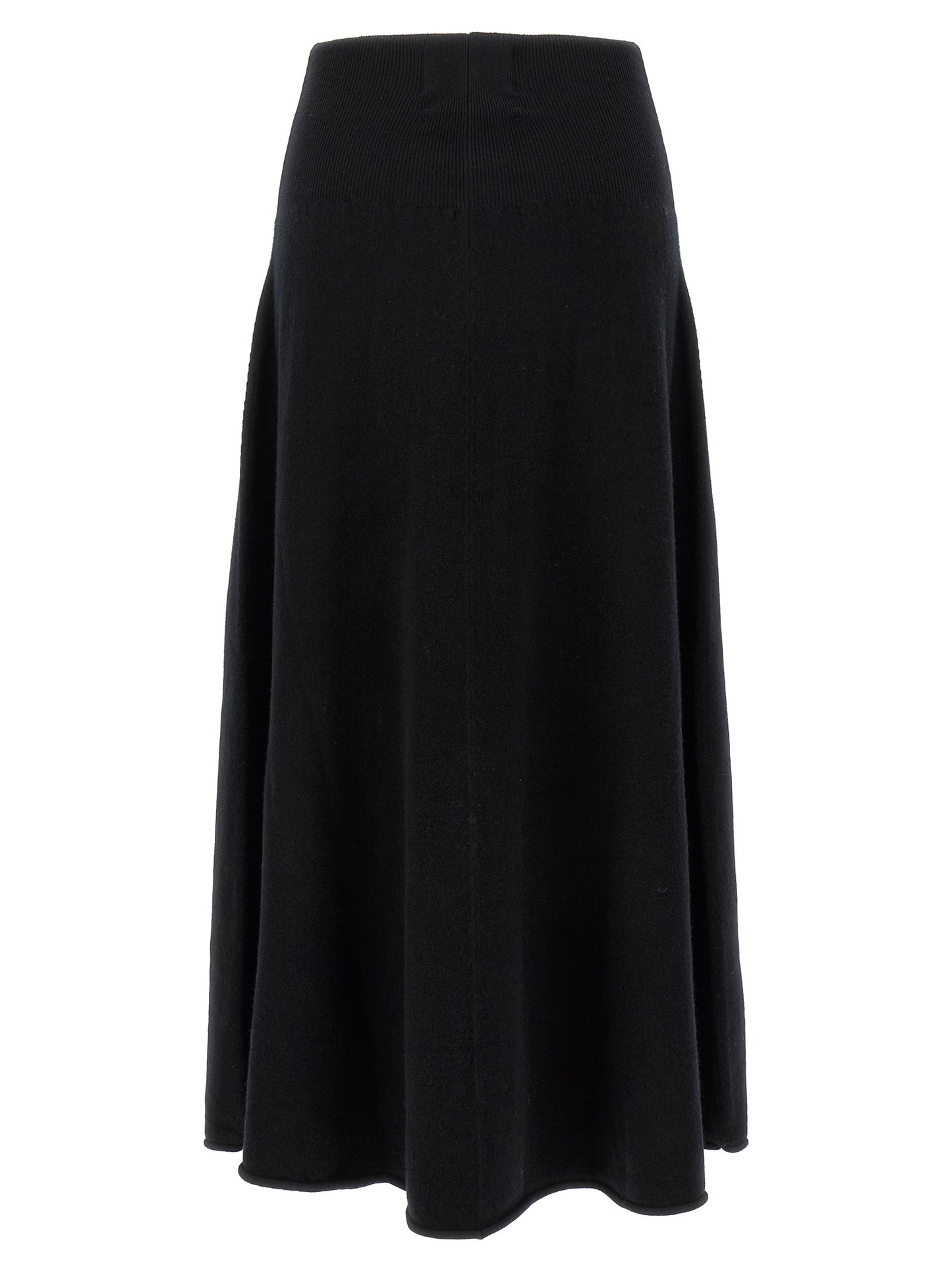 Extreme Cashmere Black Cashmere Midi Skirt