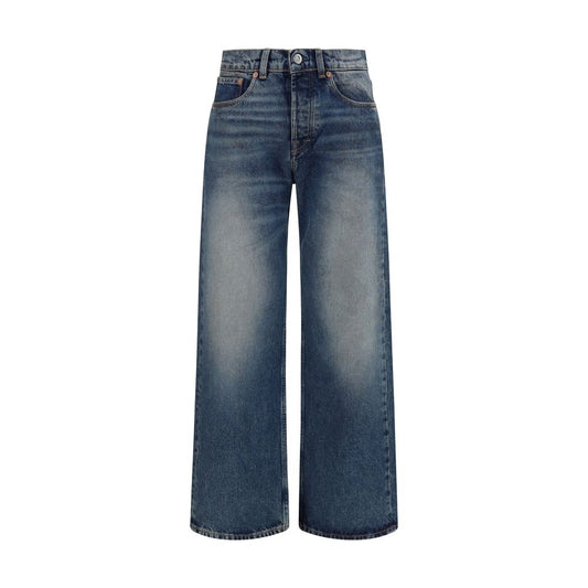 Jeans by Our Legacy for women in organic cotton denim blue presents a tailored silhouette, showcasing a tailored straight, relaxed-fit & regular-fit and long cut with a refined high rise for a truly tailored aesthetic.
