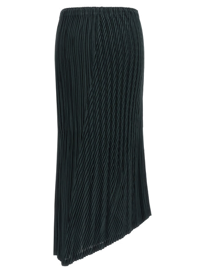 Issey Miyake Blue Polyester Midi Skirt