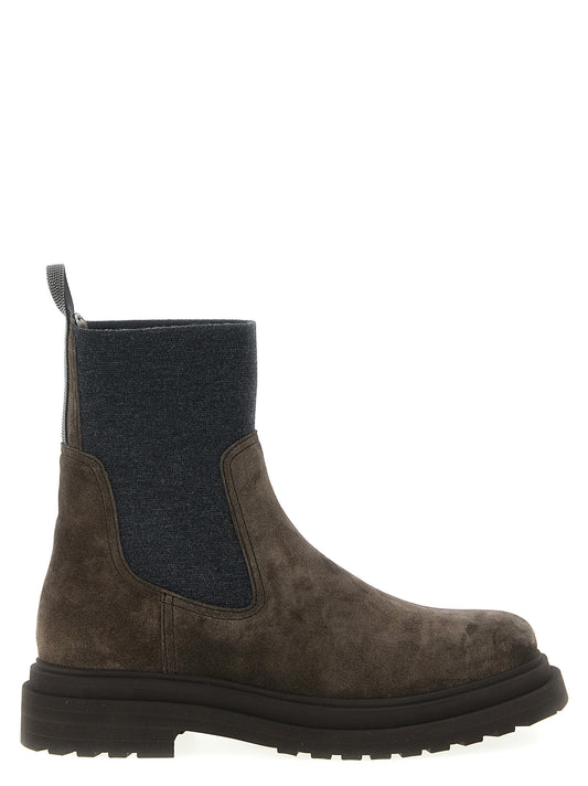 Ankle Boots by Brunello Cucinelli for women in bos taurus suede calfskin leather brown features an effortless chic silhouette from the Women's Bos Taurus Suede Calfskin Leather Ankle Boots collection, showcasing a effortless chic and refined for an effortless chic look.