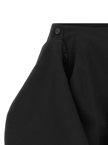 Comme Des Garçons Black Wool Midi Skirt