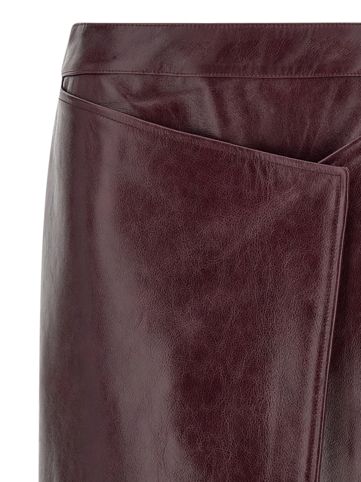 Armarium Bordeaux Cowhide Midi Skirt