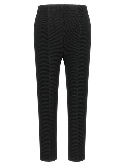 Issey Miyake Black Polyester Cropped Pants