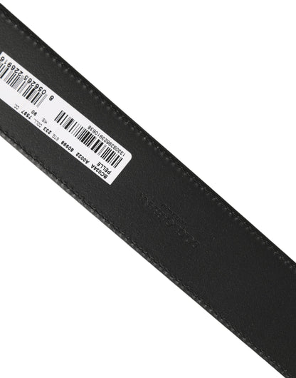 Dolce & Gabbana Black Leather Bee Accent Metal Buckle Belt