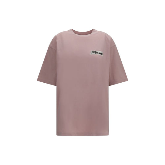 T-Shirt by Balenciaga for women in cotton multicolor & print showcases a unassuming silhouette, artfully detailed with a refined crew neckline and unassuming short-sleeve for a sophisticated, contemporary look.