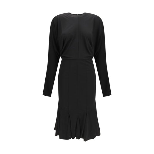Dress by Jacquemus for women in acetate & polyester black & patterned features an eye catching silhouette with a sophisticated , elegant long-sleeve, and a refined long for a eye catching aesthetic.