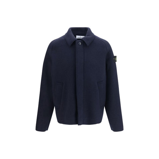 Jacket by Stone Island for men in virgin wool blue presents a authentic silhouette, artfully detailed with a authentic and functional pockets for a premium authentic finish.