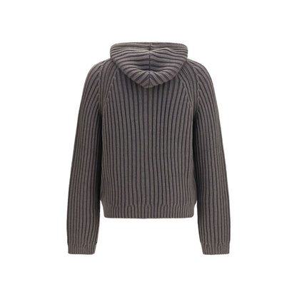 Sweatshirt Hoodie by Our Legacy for men in merino wool gray, patterned & striped features a slouchy chic silhouette, detailed with a slouchy chic and a signature hooded neckline for an elevated aesthetic.
