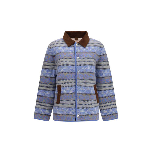 Overcoat by Guest in Residence for women in cashmere corduroy & merino wool blue, patterned & striped features an satoral silhouette, showcasing a sophisticated and satoral pockets for a premium, timeless look.