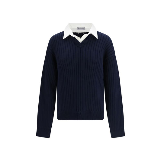 Sweatshirt by Balenciaga for men in cotton blue features an magnificent silhouette, showcasing a sophisticated crew neckline and detail for a truly magnificent finish.