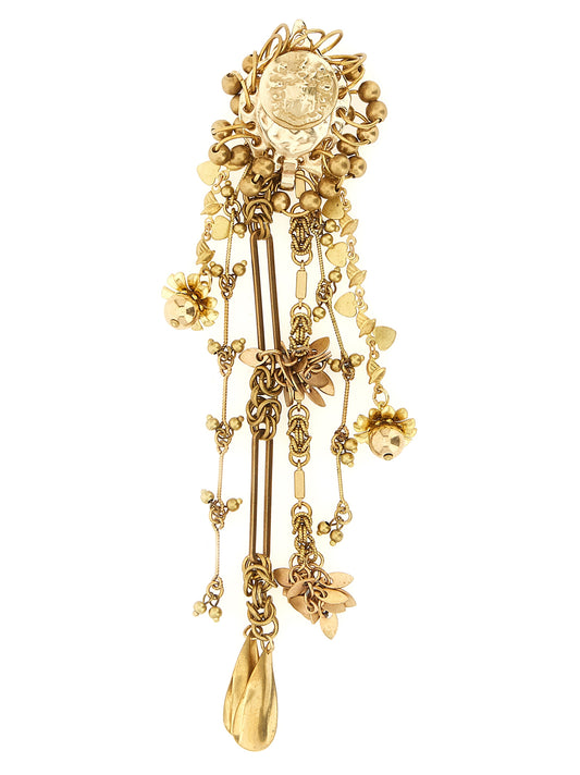 Dries Van Noten Women's Brass Gold & Resin Booche - Gold Floral