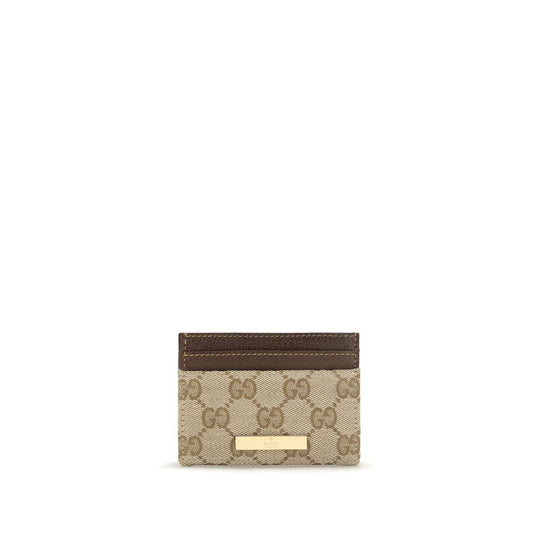 Cardholder Wallet by Gucci for women in leather & canvas beige, blue, gold, signature & monogram features a sleek silhouette, showcasing the sleek Gg Leather & Canvas Cardholder Wallet design with sophisticated card-organization for a premium look.