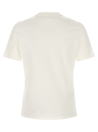 T-Shirt by Brunello Cucinelli for men in cotton white & print showcases a chic silhouette, artfully detailed with a chic round neckline and for a chic finish.