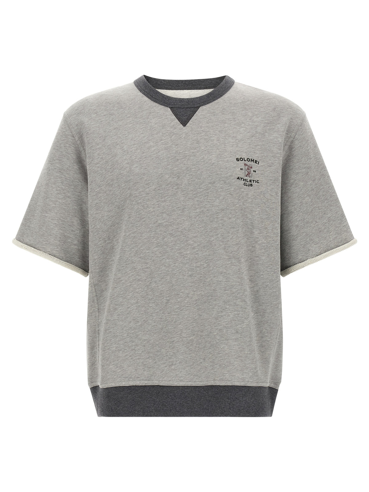 Sweatshirt by Brunello Cucinelli for men in cotton gray features an magnificent silhouette, showcasing a sophisticated crew neckline and short-sleeve detail for a truly magnificent finish.