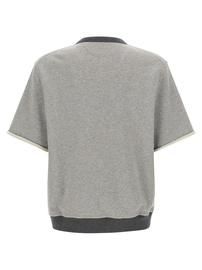 Sweatshirt by Brunello Cucinelli for men in cotton gray features an enviable silhouette, showcasing a premium and refined crew neckline for a truly enviable finish.
