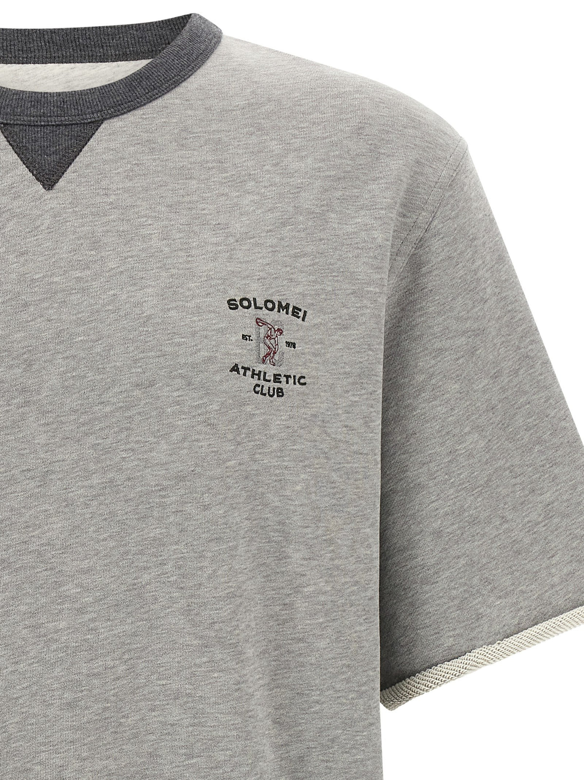 Sweatshirt by Brunello Cucinelli for men in cotton gray presents a smart casual silhouette, featuring a smart casual crew neckline and for a sophisticated look.