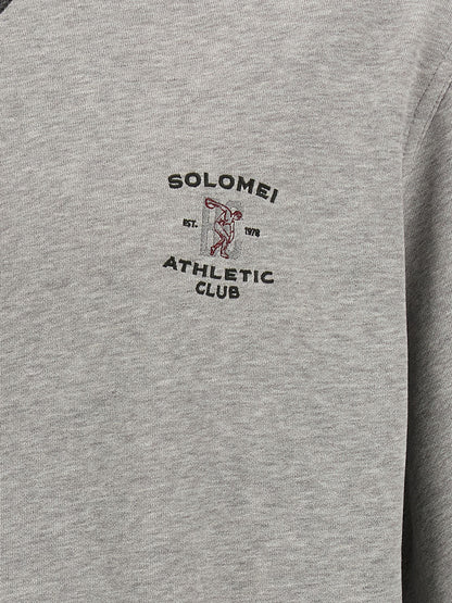 Sweatshirt by Brunello Cucinelli for men in cotton gray showcases a slouchy chic silhouette, artfully detailed with a slouchy chic crew neckline and for a slouchy chic finish.