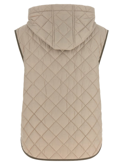 Brunello Cucinelli Beige Polyamide Sleeveless Jacket