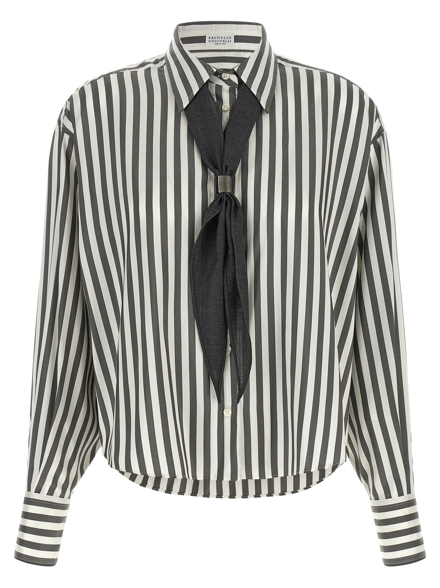 Brunello Cucinelli Bicolor Silk Blouse