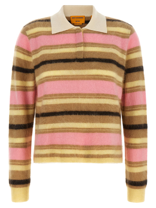 Polo Shirt by Guest in Residence for women in cashmere & mesh multicolor, orange, patterned & striped features a eye catching silhouette, showcasing a refined and for a eye catching finish.