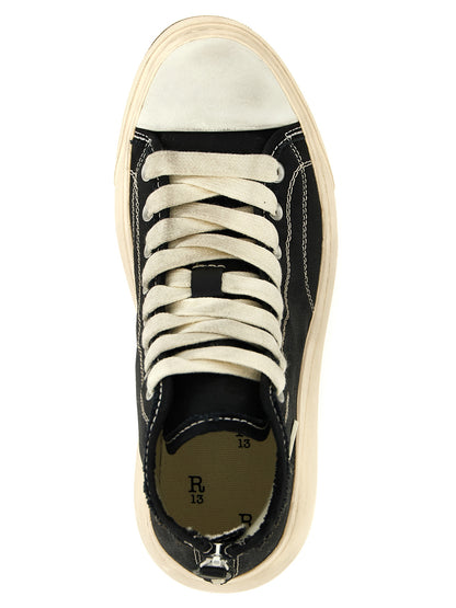 R13 Black Cotton High Top Sneakers