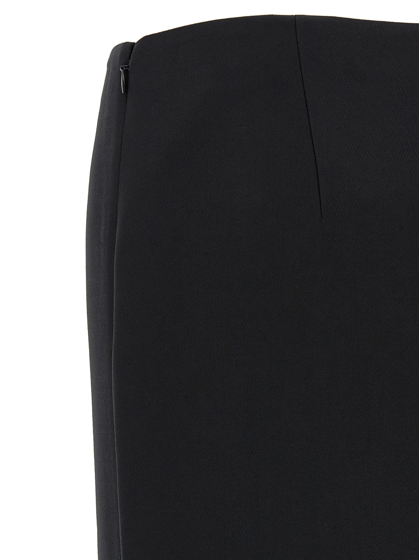 Fendi Black Wool Midi Skirt