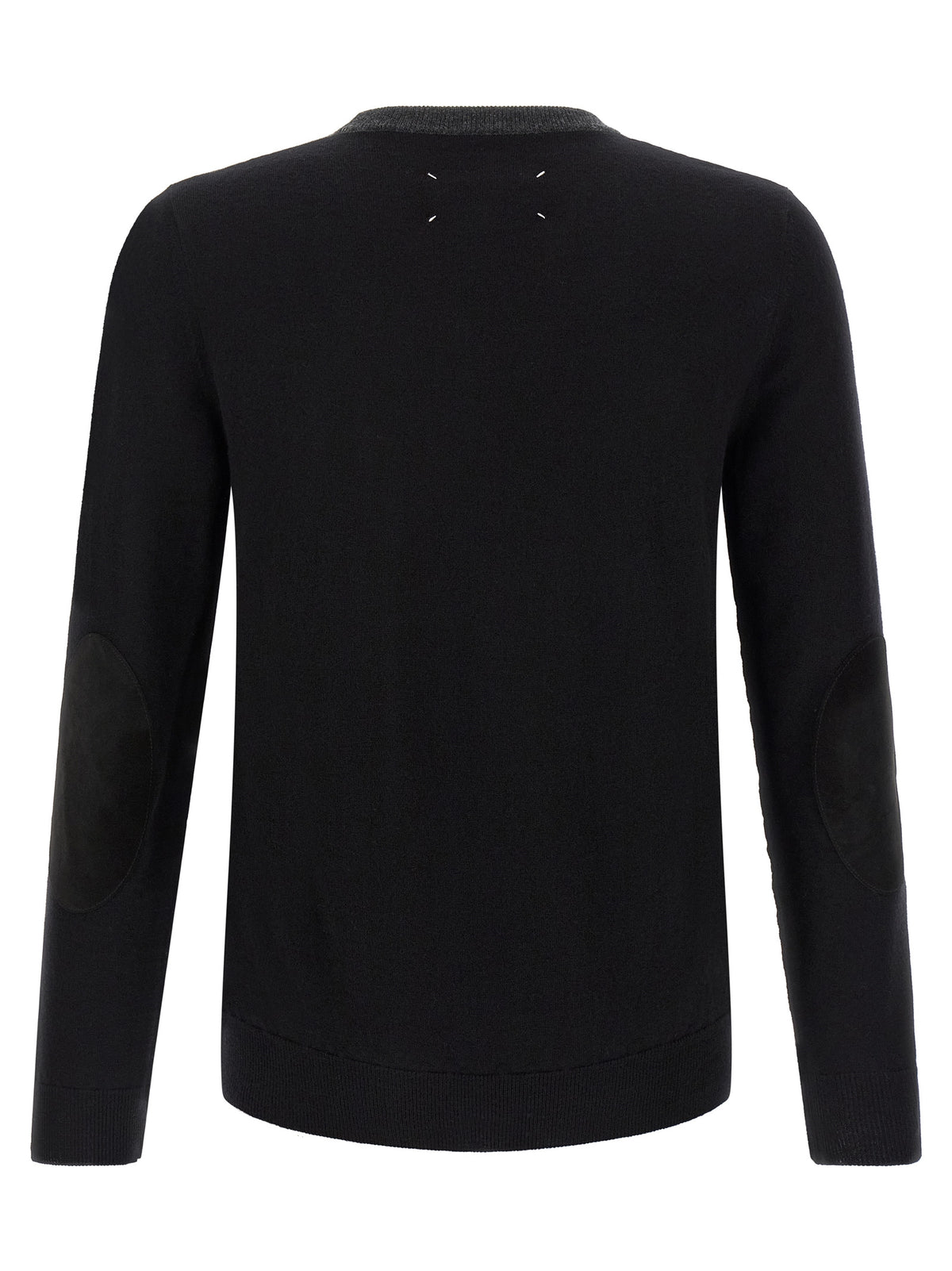Cardigan by Maison Margiela for men in virgin wool black, gray, white & signature showcases a captivating silhouette, artfully detailed with a captivating and for a truly sophisticated captivating look.