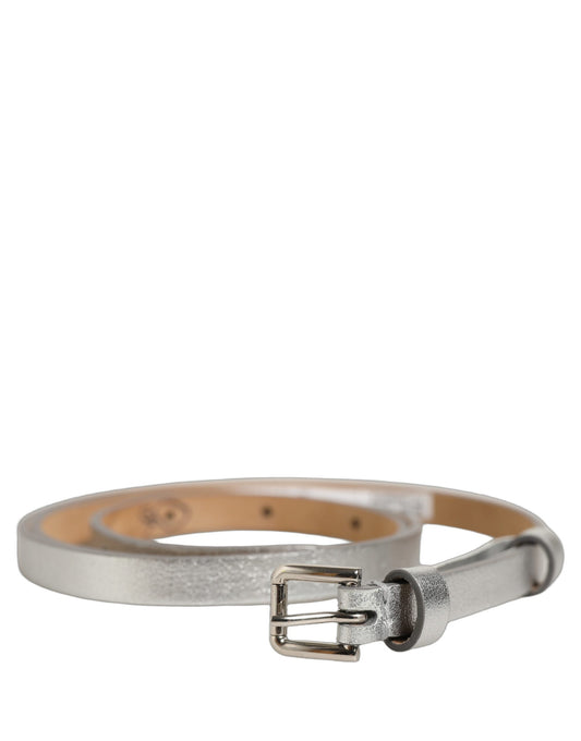 Belt by Dolce & Gabbana for women in leather & metal silver features an artisanal silhouette, showcasing the artisanal craftsmanship of the Leather & Metal Belt collection for a artisanal finish.
