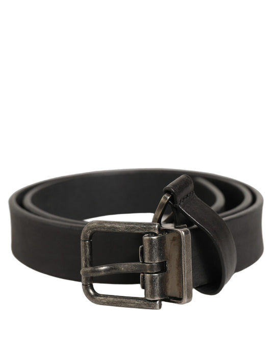 Belt by Dolce & Gabbana for women in leather & metal black & silver presents a artisanal silhouette from the Leather & Metal Belt collection, showcasing an artisanal design and refined craftsmanship for a artisanal look.