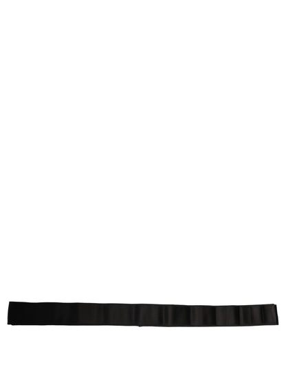 Dolce & Gabbana Black Satin Silk Wide Band Waist Cintura Belt
