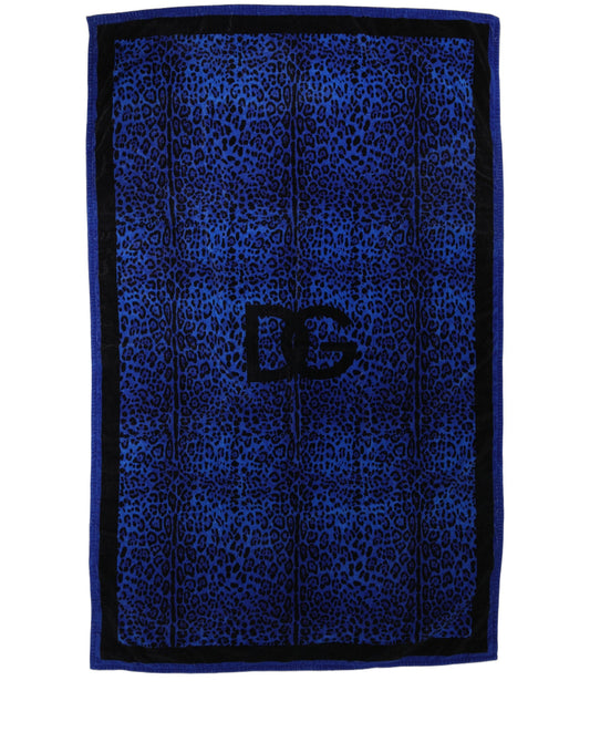 Beach Towel by Dolce & Gabbana for women in cotton black, blue & print features an architectural design from the Cotton Beach Towel collection, showcasing a architectural texture and architectural finish for a premium poolside aesthetic.