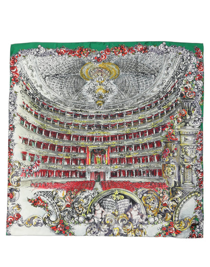 Dolce & Gabbana Multicolor Silk Printed Square Foulard Scarf