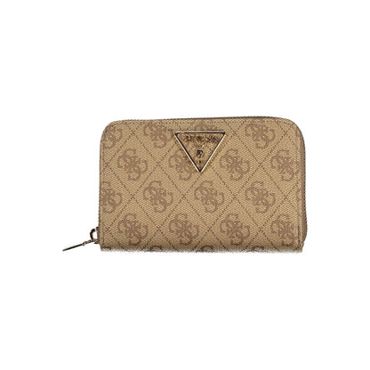 Wallet by Guess Jeans for women in polyurethane beige & signature presents a refined silhouette, artfully capturing the essence of the Laurel Polyurethane Wallet design with sophisticated for a refined look.