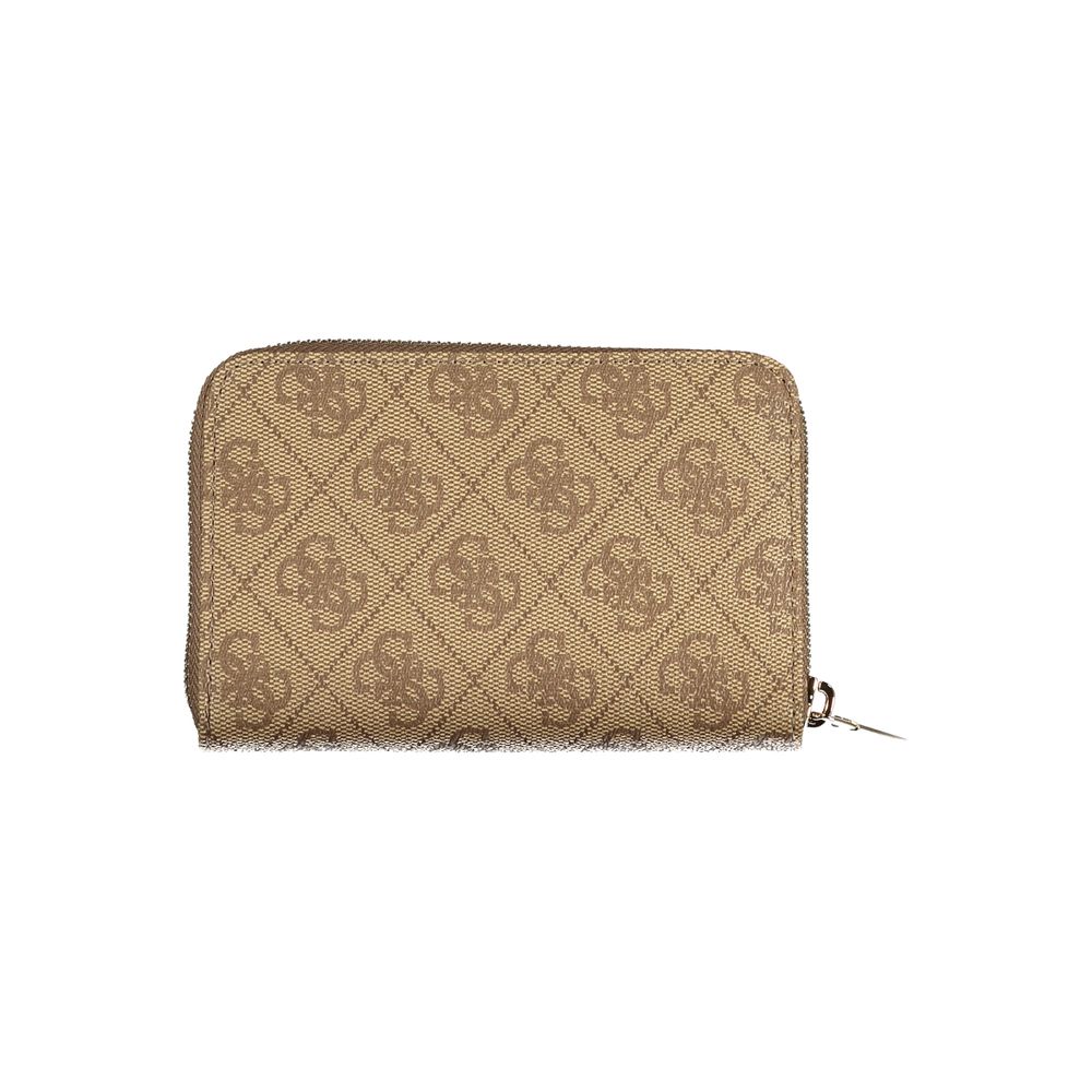 Wallet by Guess Jeans for women in polyurethane beige & signature showcases a discerning silhouette, artfully capturing the essence of Laurel Polyurethane Wallet with its functional .