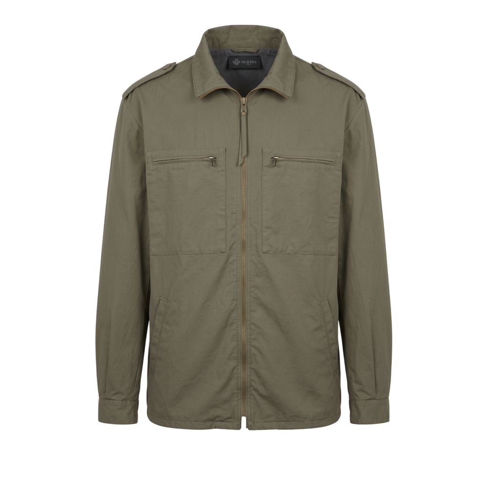 Jacket by Mr&Mrs Italy for men in polyurethane polyamide & cotton bicolour & green presents a authentic silhouette, artfully detailed with a authentic and functional for a premium authentic finish.