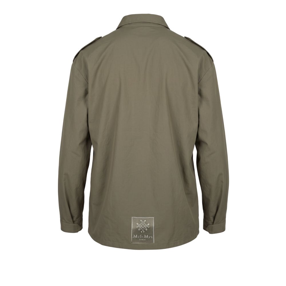 Jacket by Mr&Mrs Italy for men in polyurethane polyamide & cotton bicolour & green presents a impeccable silhouette, showcasing distinct and a impeccable for a sophisticated finish.