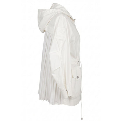 Hooded Parka by Mr&Mrs Italy for women in stretch cotton white features an avant garde silhouette, showcasing refined hooded and a sophisticated hooded neckline for a polished look.