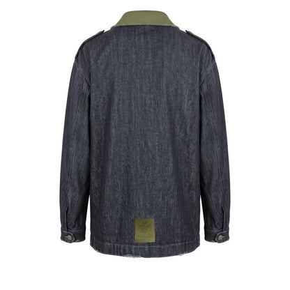 Trucker Jacket by Mr&Mrs Italy for men in stretch denim cotton polyester gray & signature features an contemporary silhouette, showcasing a sophisticated and contemporary pockets for a truly refined look.