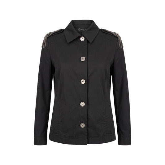 Overcoat by Mr&Mrs Italy for women in stretch cotton black showcases a architectural silhouette, artfully detailed with a distinctive and functional for a architectural finish.