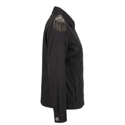 Overcoat by Mr&Mrs Italy for women in stretch cotton black features an voluminous silhouette, showcasing distinct and a voluminous for a truly voluminous aesthetic.