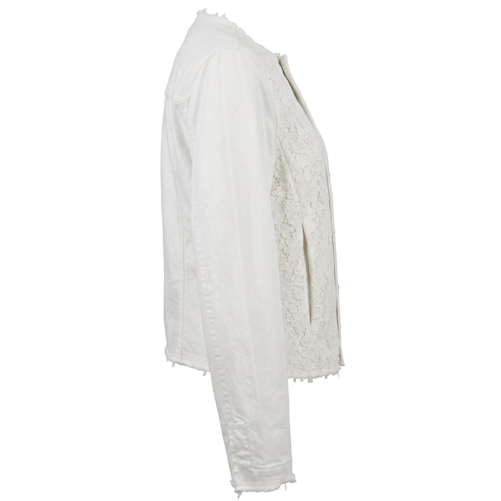Jacket by Mr&Mrs Italy for women in cotton lace nylon & viscose white features an utilitarian silhouette with a refined , showcasing sophisticated for an utilitarian aesthetic.