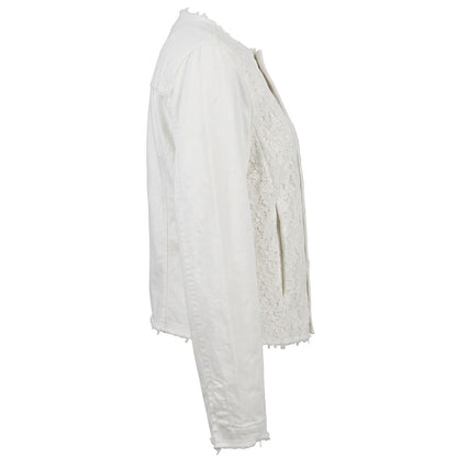 Jacket by Mr&Mrs Italy for women in cotton lace nylon & viscose white features an utilitarian silhouette with a refined , showcasing sophisticated for an utilitarian aesthetic.
