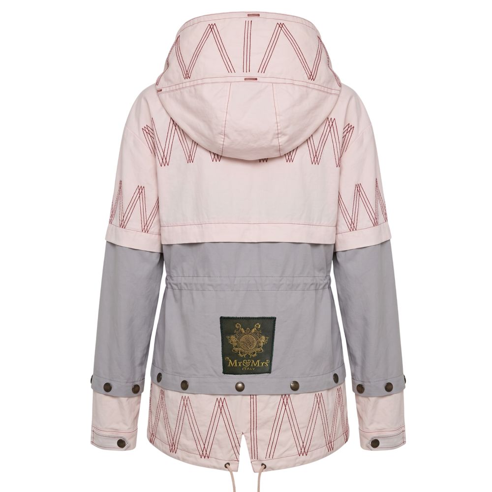 Parka by Mr&Mrs Italy for women in cotton multicolor, pink & signature, presenting a cosy silhouette with distinctive and a refined .