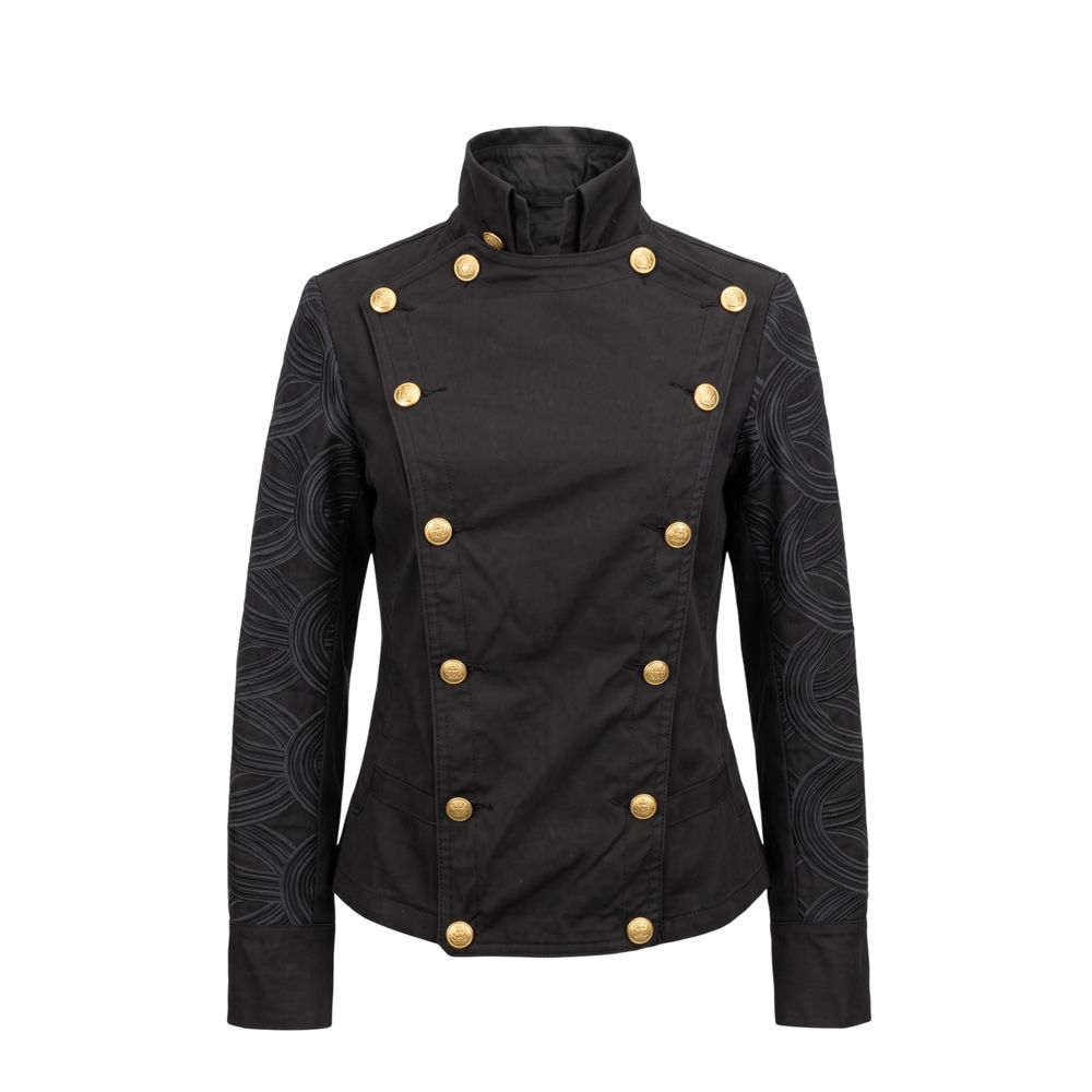 Overcoat by Mr&Mrs Italy for women in cotton polyester black showcases a enveloping silhouette, detailed with distinctive and a enveloping .