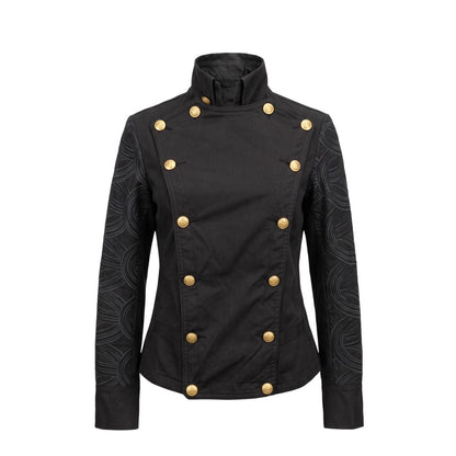 Overcoat by Mr&Mrs Italy for women in cotton polyester black showcases a enveloping silhouette, detailed with distinctive and a enveloping .
