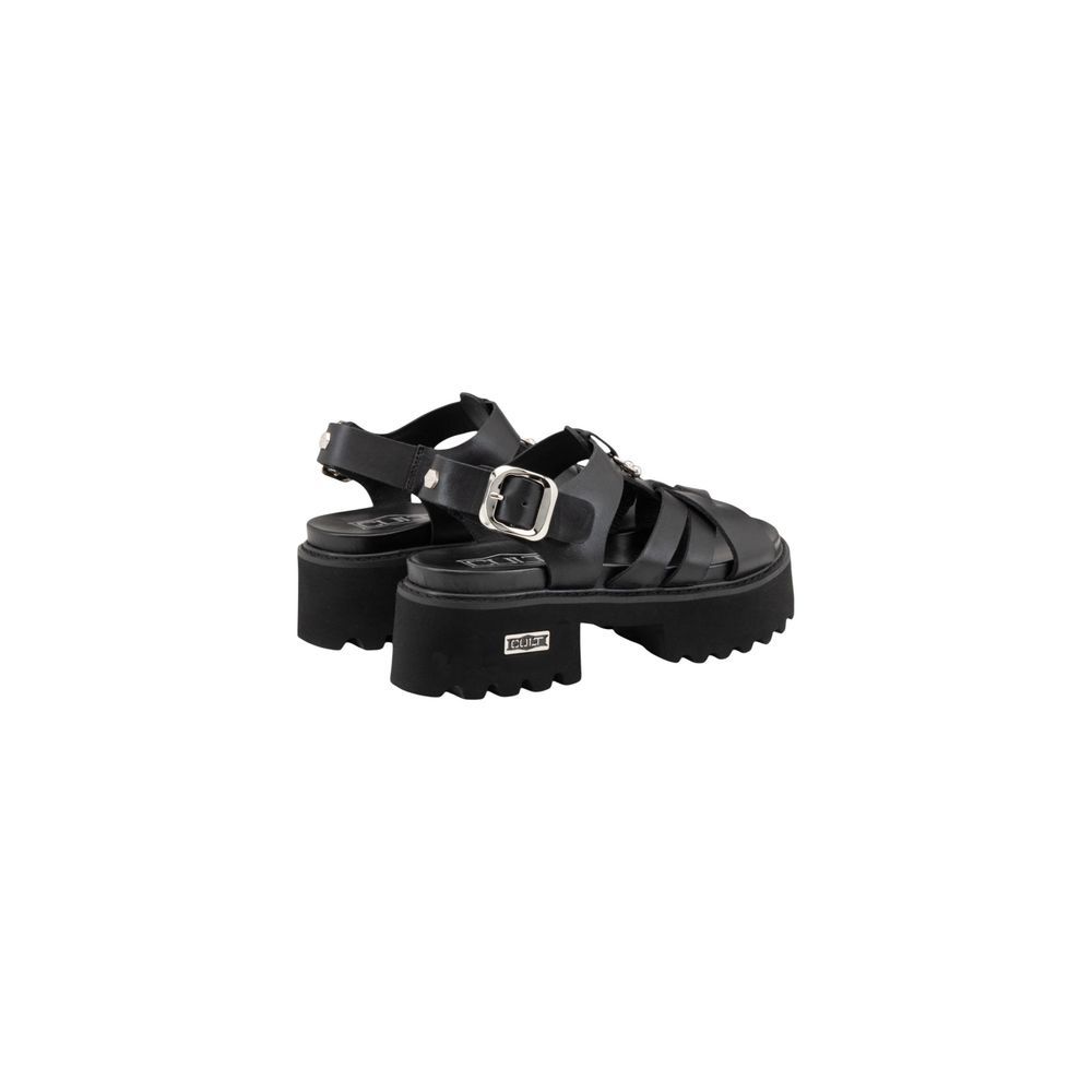 Platform Sandals by Cult for women in leather & rubber black & signature features an architectural design from the Women's Leather & Rubber Platform Sandals collection, defined by a architectural platform and for a architectural finish.
