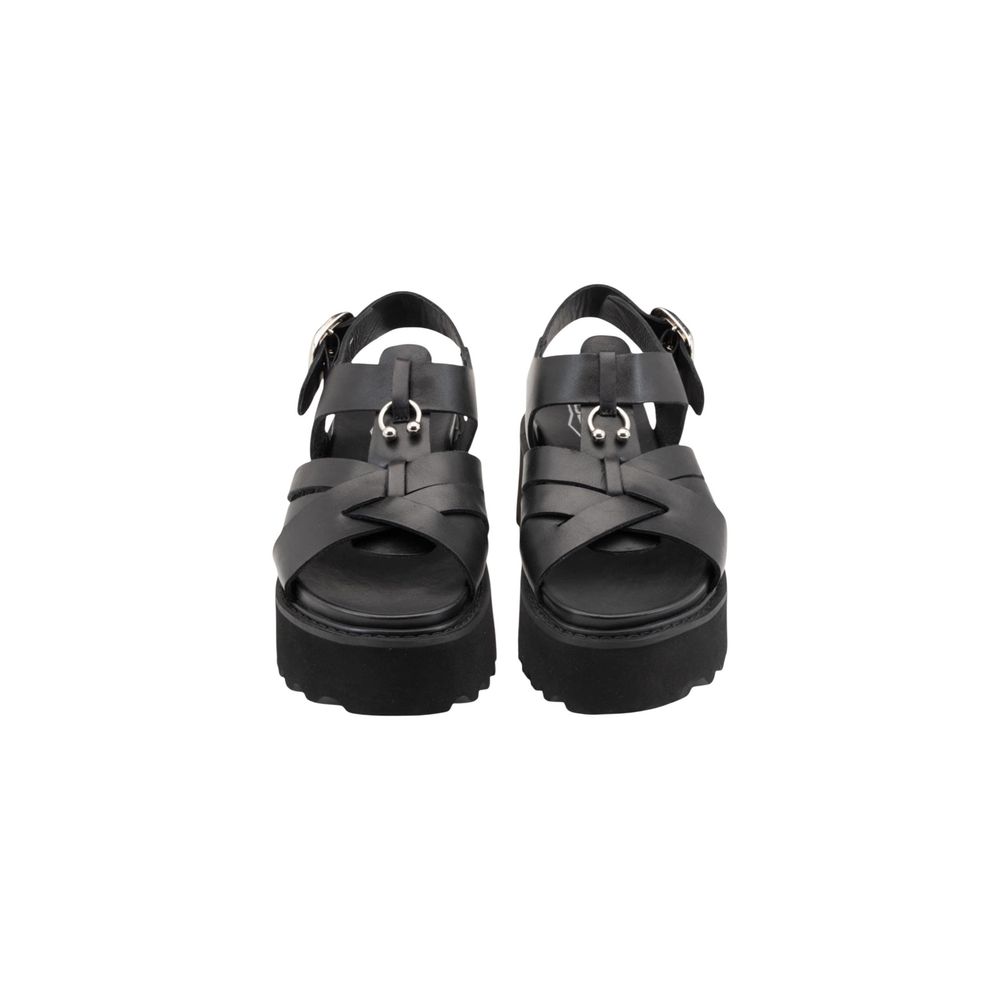 Platform Sandals by Cult for women in leather & rubber black & signature features an effortlessly chic silhouette from the Women's Leather & Rubber Platform Sandals collection, showcasing a effortlessly chic platform and elegant .